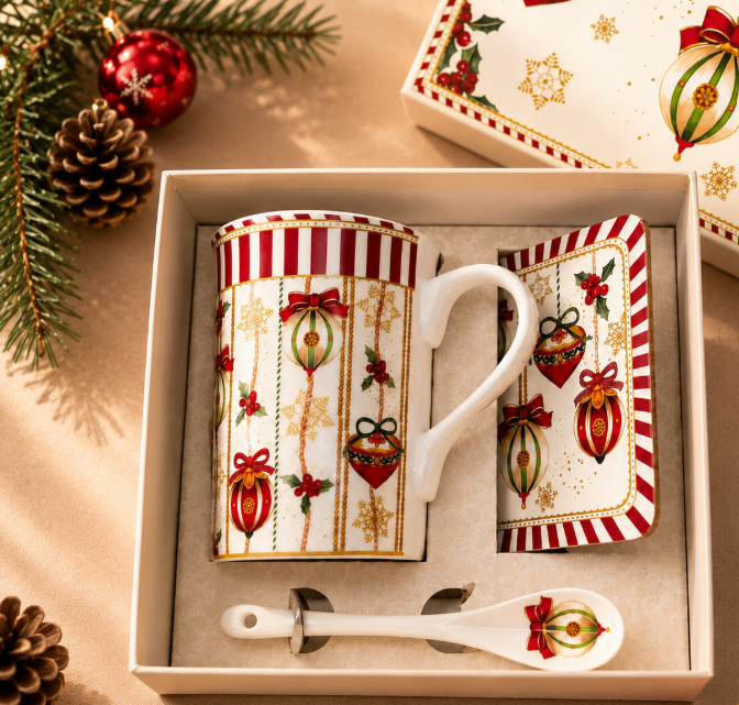 Premium Ceramic Coffee Mug Gift Set